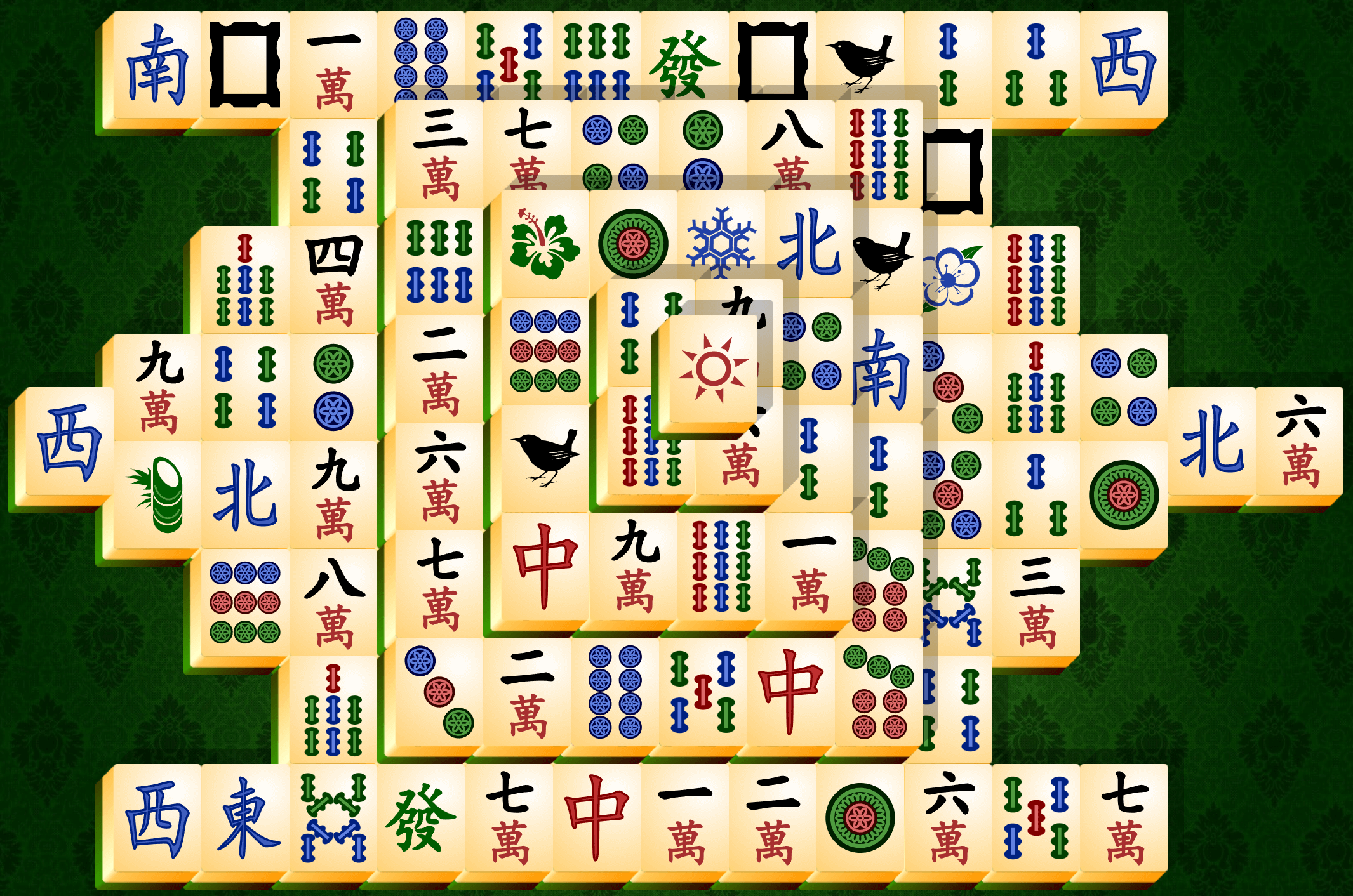 Mahjong Solitaire, la configuration de la Tortue